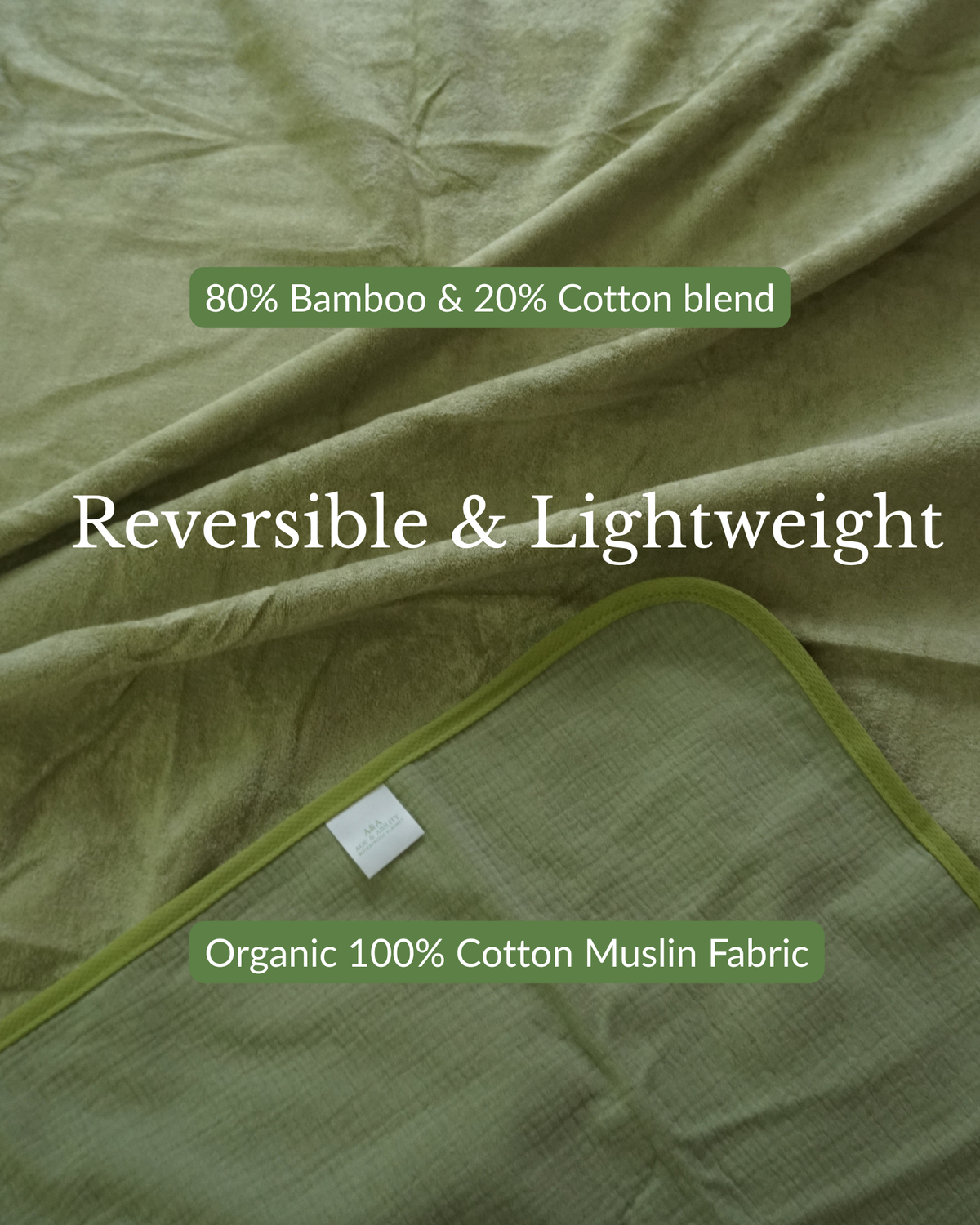 Age & Ability™ Premium Waterproof Care Blanket-Matcha&Sage