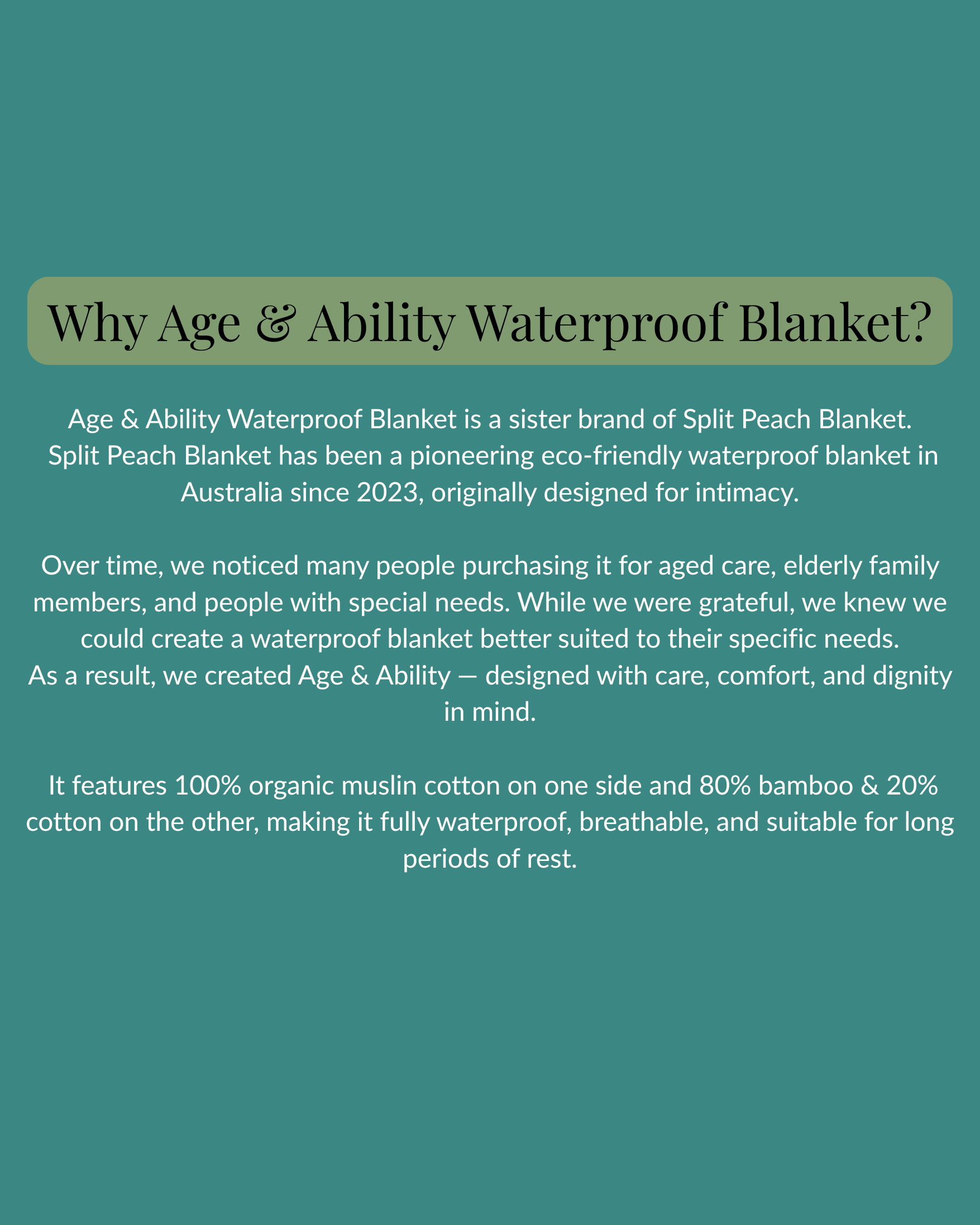 Age & Ability™ Premium Waterproof Care Blanket